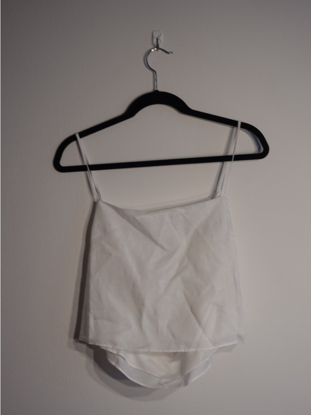 Onia White Linen Spaghetti Strap Tank Top with drop back
